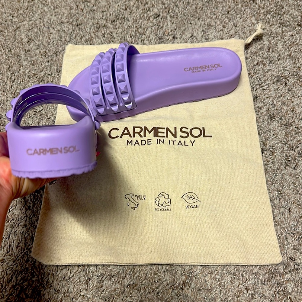 Carmen Sol Franco 3 Strap Slides - Picture 3 of 4